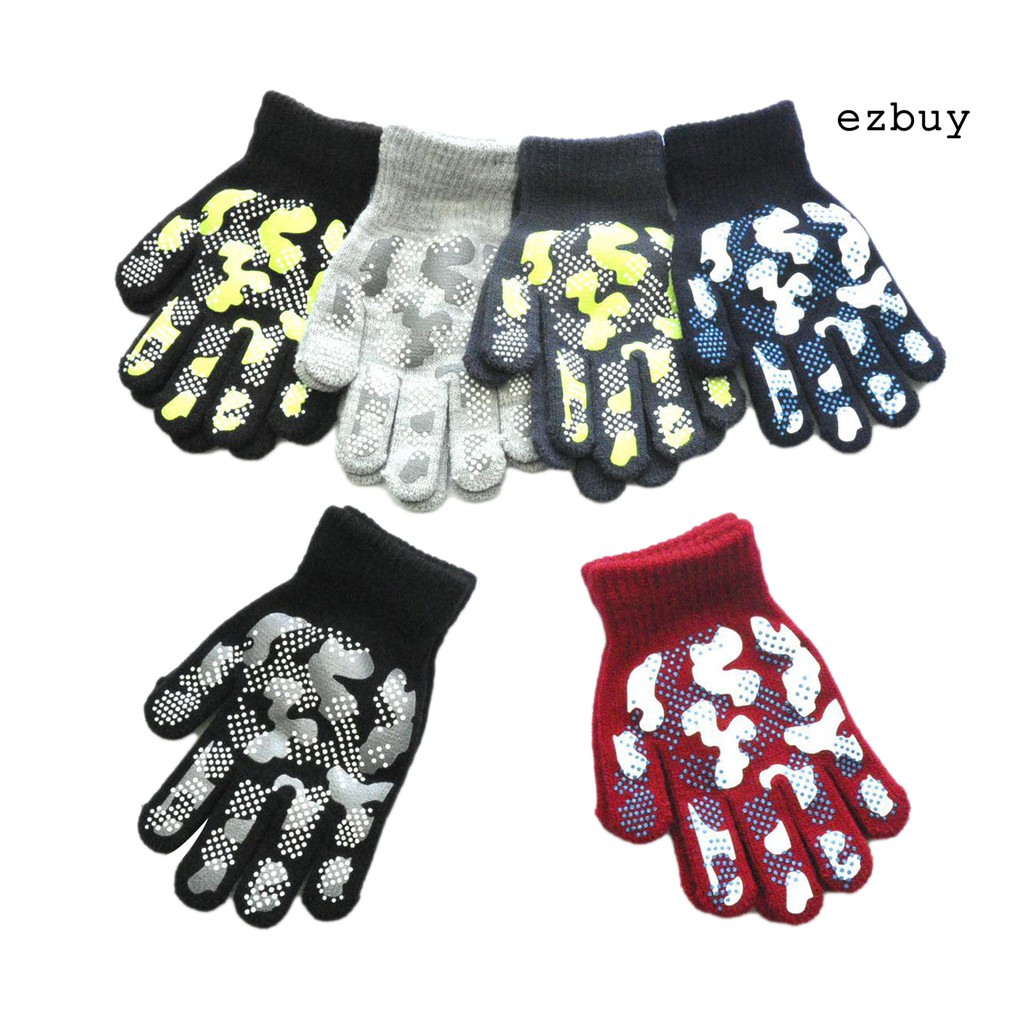 Găng tay thể thao dệt kim hoạ tiết lính chống trượt dành cho bé