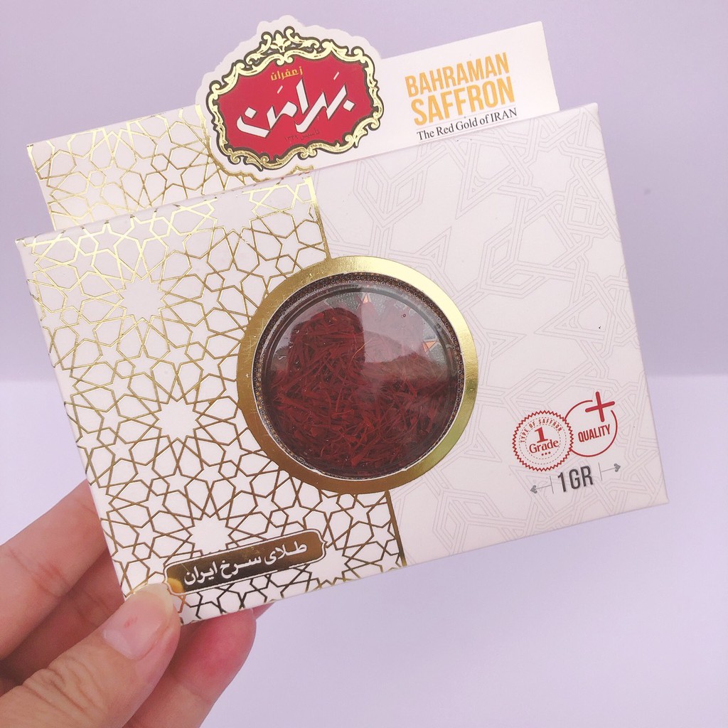 Saffron nhụy hoa nghệ tây 1gr Super Negin thương hiệu Bahraman (thiếc trắng)