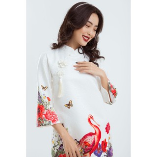 Đầm Gấm Cao Cấp Hoa Nổi EDINI - D1188