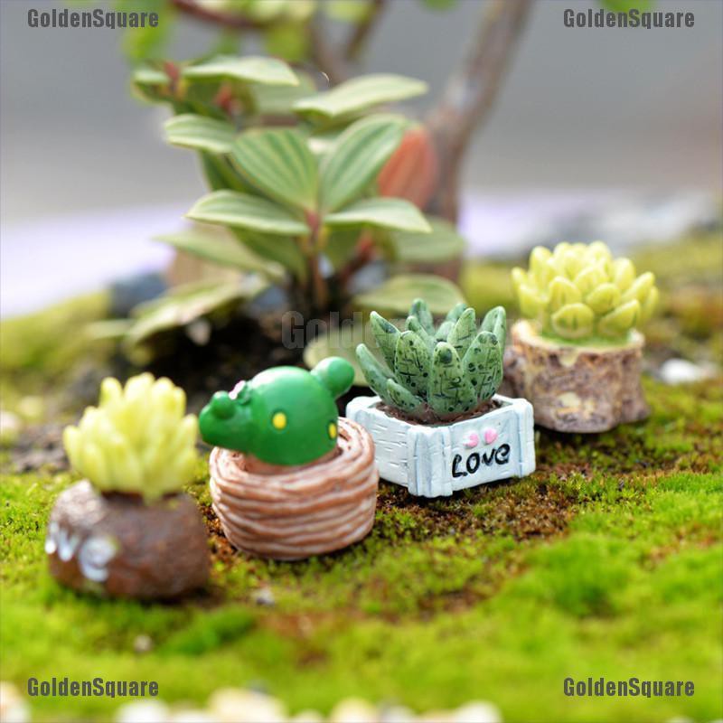 Set 4 Mô Hình Cây Cảnh Trang Trí Tiểu Cảnh Ferrari