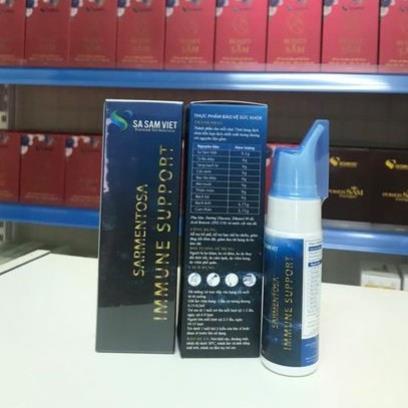 Xịt họng Sarmentosa immune support Giúp bổ phế giảm đờm, giảm ho, đau rát họng (chai 75ml)
