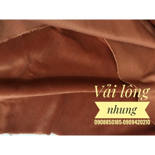 5 mét vải lông nhung màu nâu chất vải mềm mịn lắm