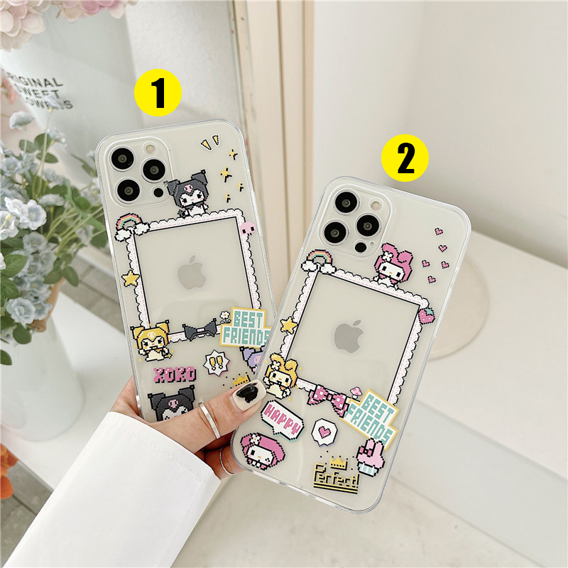 Ốp điện thoại tpu mềm trong suốt hình khung ảnh melody Kuromi cho IPHONE 12PROMAX 11 XSMAX 7 8+ X SE2 2020 XR 12MINI