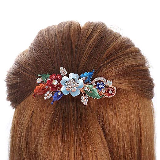Kẹp tóc hình hoa đính đá pha lê xinh xắn dành cho nữ