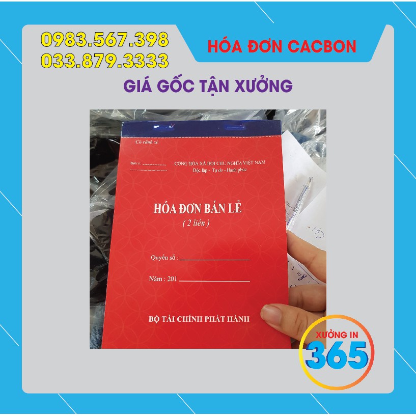 In Hóa Đơn, Phiếu Thu, Order 1 liên, 2 liên, 3 liên theo yêu cầu