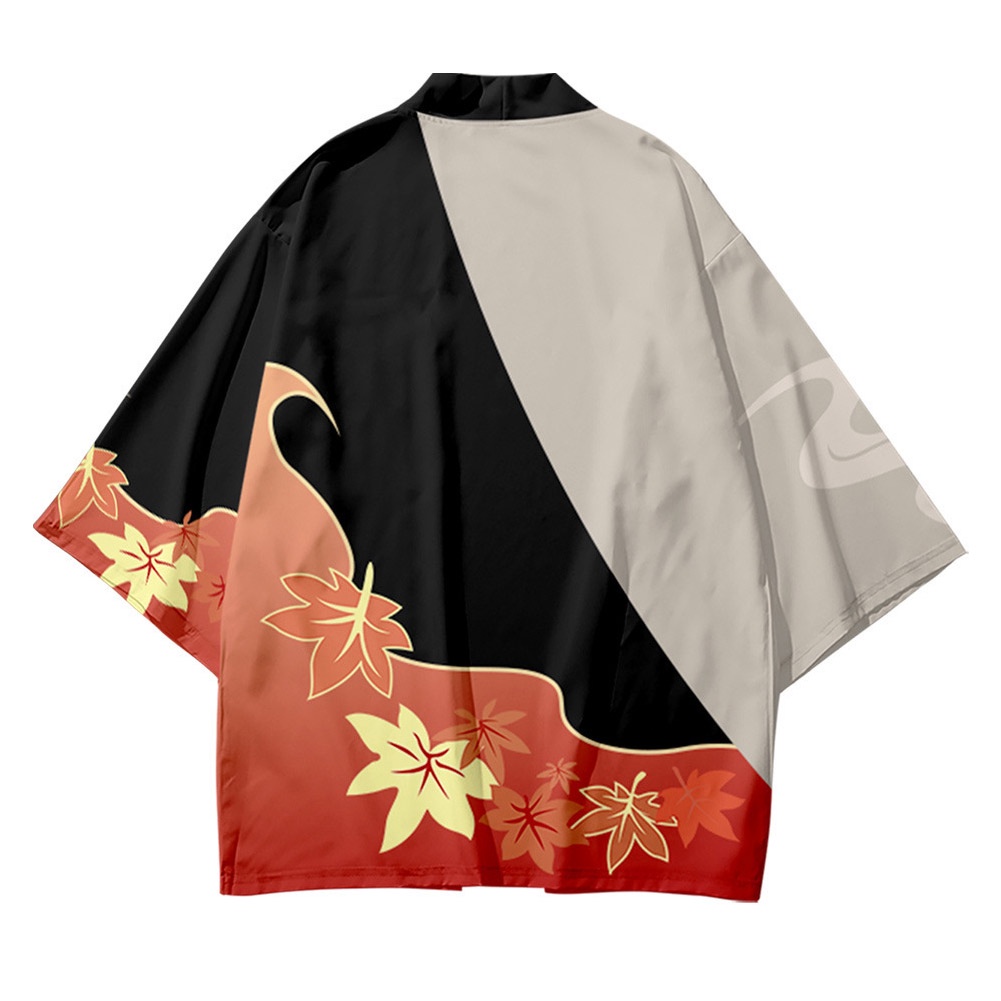 Áo Choàng Kimono Màu Đen Hóa Trang Kaedehara Kazuha