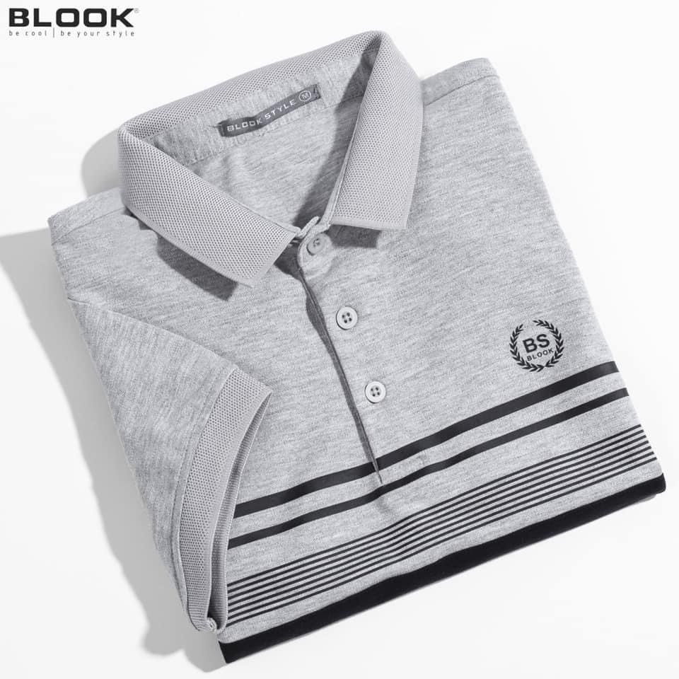 Áo polo nam  cổ bẻ vải thun cá sấu cotton co giãn tốt phối sọc 2 màu trẻ trung, xuất xịn mã 33395 BLOOK | BigBuy360 - bigbuy360.vn