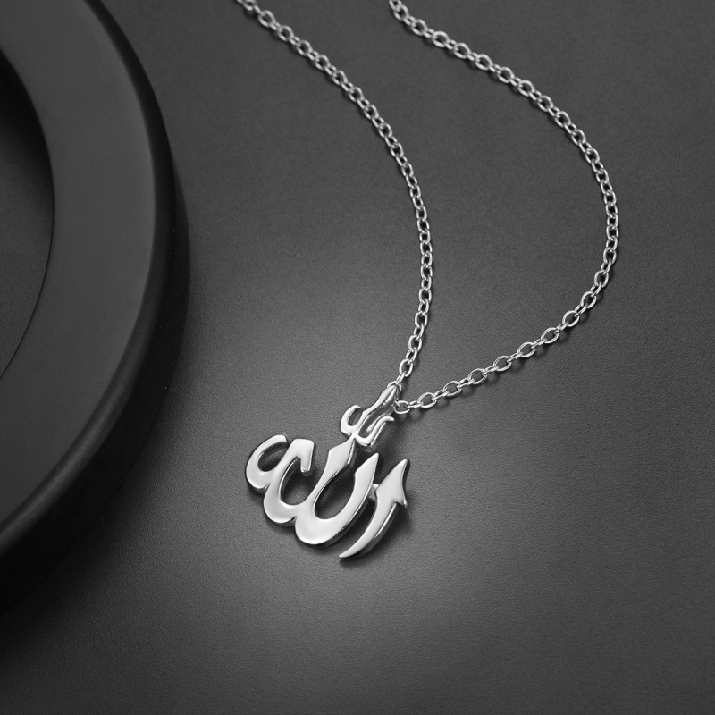 Vòng cổ Mặt Allah Allah Bằng Thép Không Gỉ Thời Trang