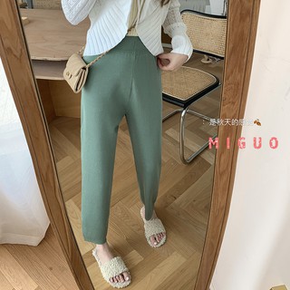 Quần Lửng Ống Rộng Lưng Cao Màu Trơn Dễ Phối Đồ