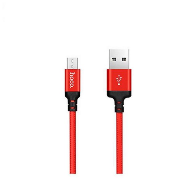 Cáp Micro USB Hoco bọc dù cao cấp X14 dùng cho máy android màu đen, màu đỏ 1m , 2m Shoptido