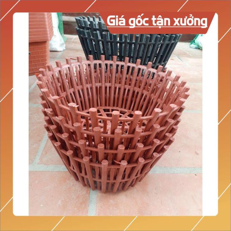 Bộ 10 chậu nhựa giả gỗ trồng lan có lan phụ phi 30