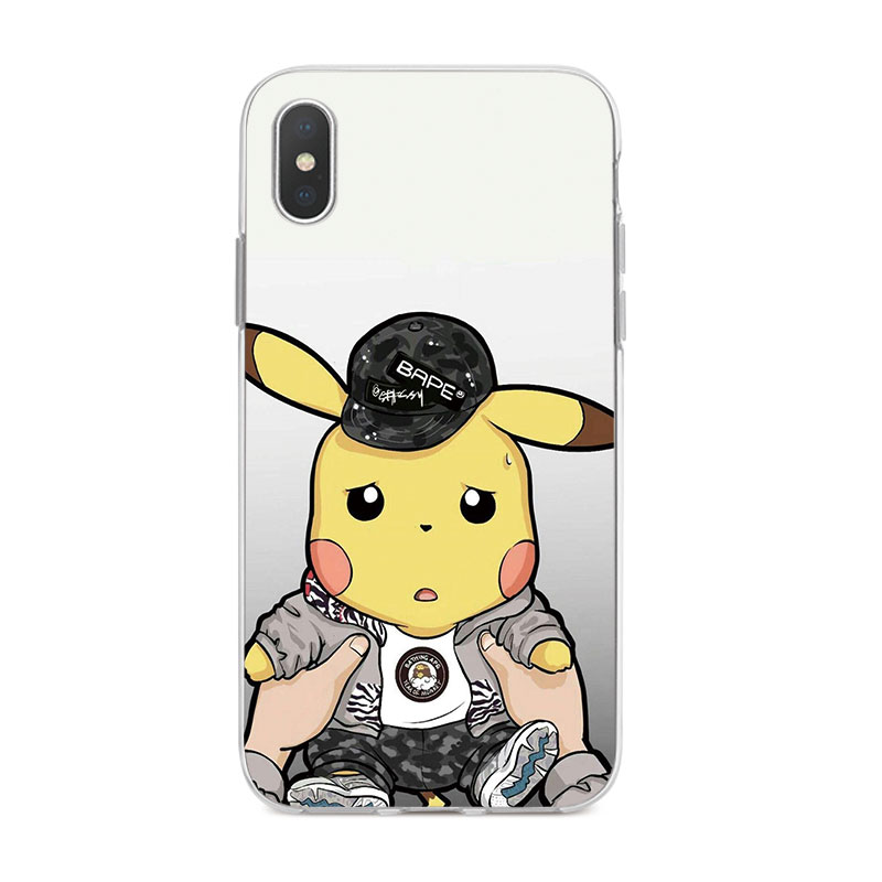 Ốp điện thoại TPU Silicone mềm hình Pikachu đáng yêu cho iPhone X 6 6s 6Plus 6s Plus 7 7Plus 8 8Plus 5 5s SE