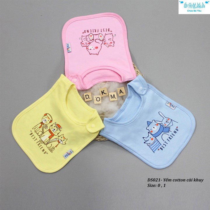 DS138 - Yếm cotton cài vai phối tai Dokma