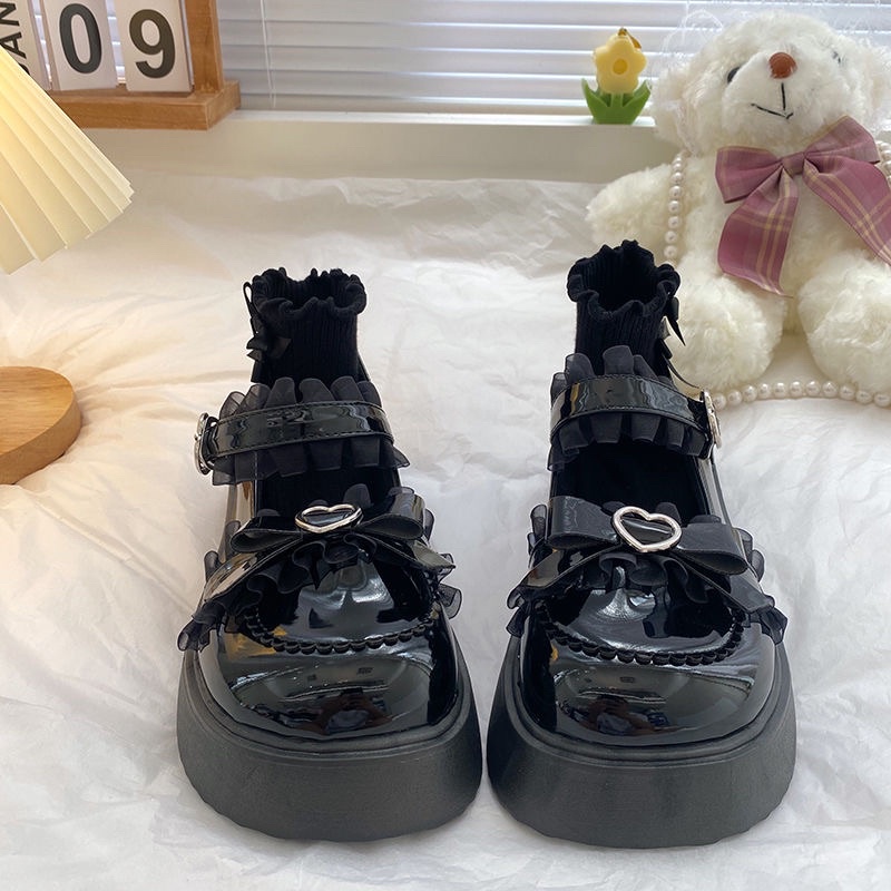 SẴN  GIÀY LOLITA NƠ PHONG CÁCH TIỂU THƯ DỄ THƯƠNG ĐÁNG YÊU ĐẾ CAO 5CM