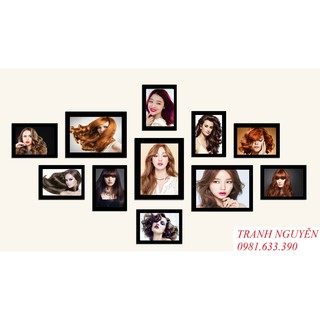 Bộ 11 Tranh Salon tóc nam nữ (Tặng kèm băng dán chuyên dùng theo tranh)
