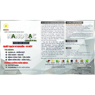 NANO BẠC QUÉT SẠCH QUĂN LÁ, XOẮN ĐỌT, ĐỐM DẦU, SƯỢNG TRÁI, SẦN TRÁI, HÉO XANH, HÉO RŨ
