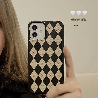 Ốp điện thoại mềm dày dặn chống sốc 12 họa tiết kẻ sọc cổ điển cho iPhone13pro max iPhone 11 8 X