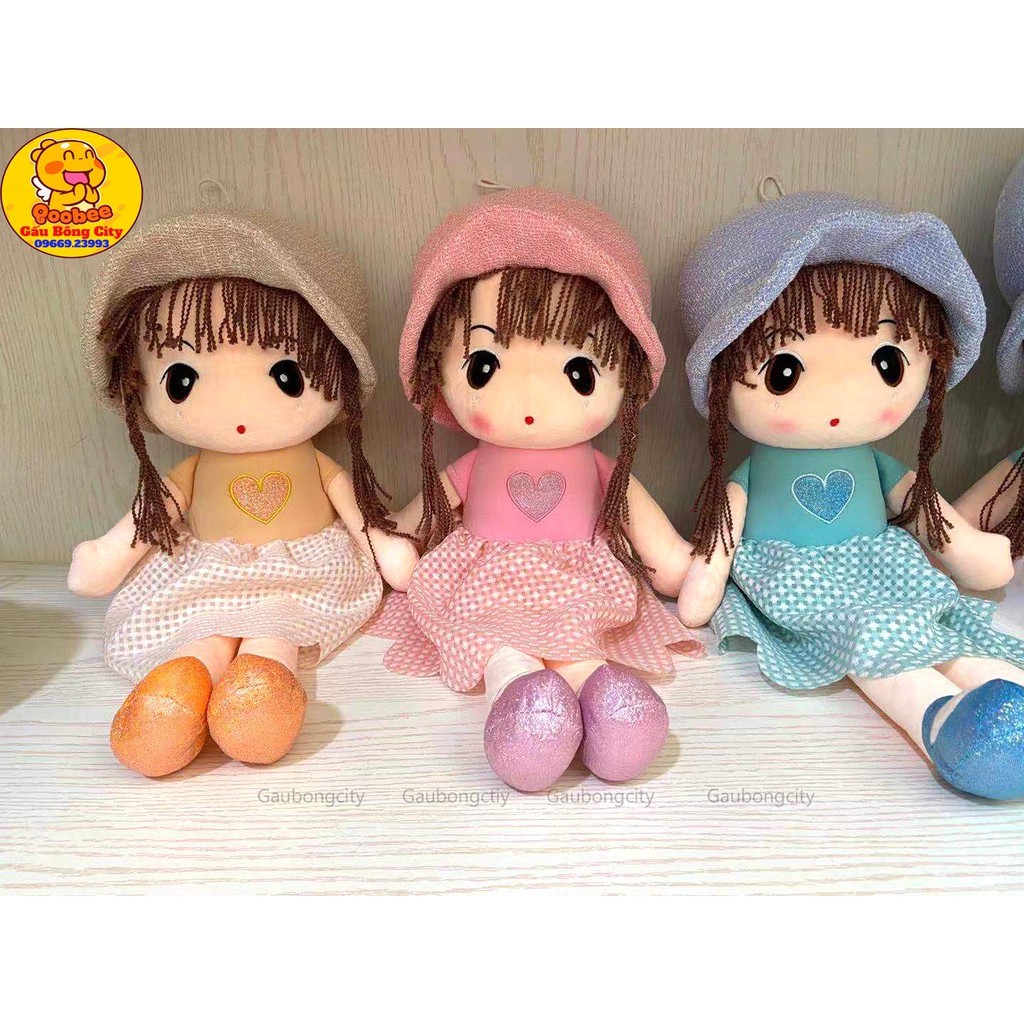 Búp Bê Nhồi Bông Đội Mũ Váy Hoa Tim Gấu Bông barbie xinyi elsa bjd lol cho em bé xinh xắn 45cm 50cm 60cm 70cm 75cm 80cm