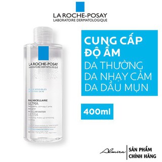 Nước Tẩy Trang La Roche Posay Micellar Water Ultra 400ml Cho Da Dầu và Da Nhạy Cảm