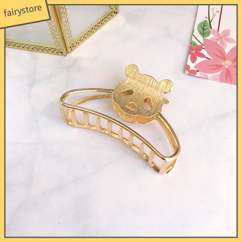 Kẹp tóc càng cua hợp kim màu trơn thiết kế đơn giản thời trang dành cho nữ