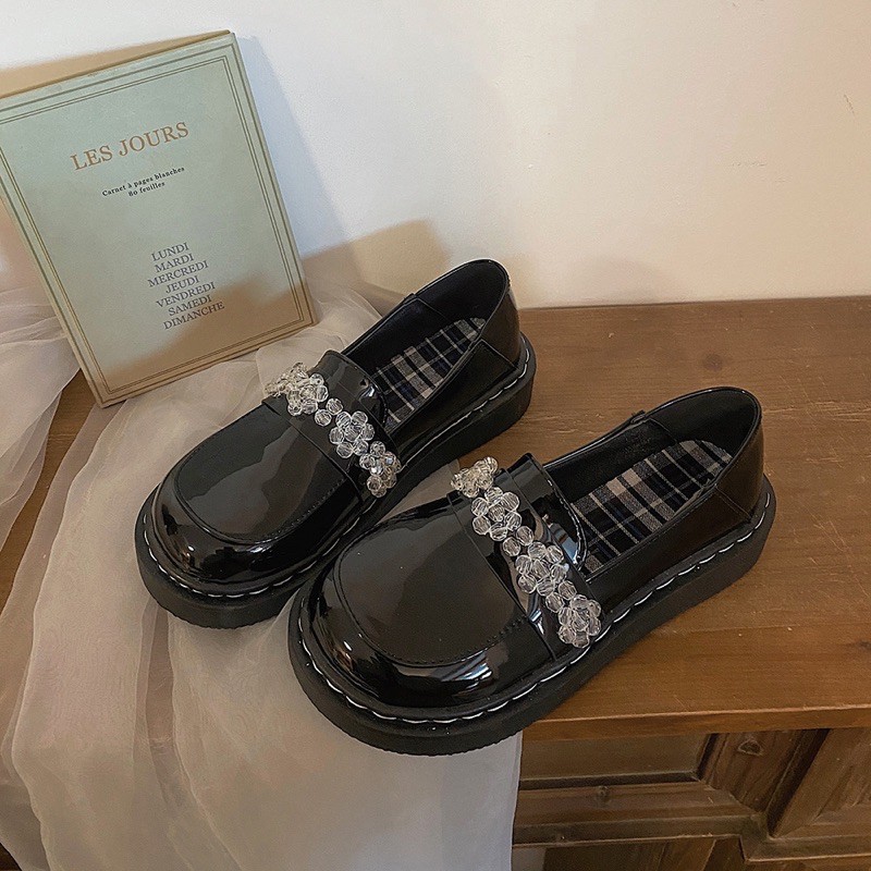 ]Giày Lolita quai đá ulzzang da bóng A9