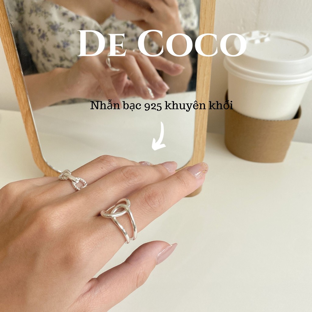 [Mã FAXANH245 giảm 10K đơn 50K] Nhẫn bạc Stuck with you Decoco.accessories