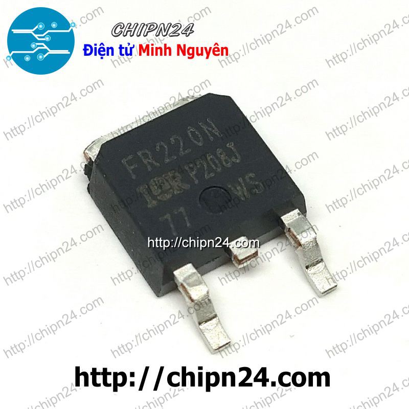 [2 CON] Mosfet Dán FR220 TO-252 5A 200V Kênh N  (SMD Dán) (IRFR220NTRPBF FR220N IRFR FR 220)