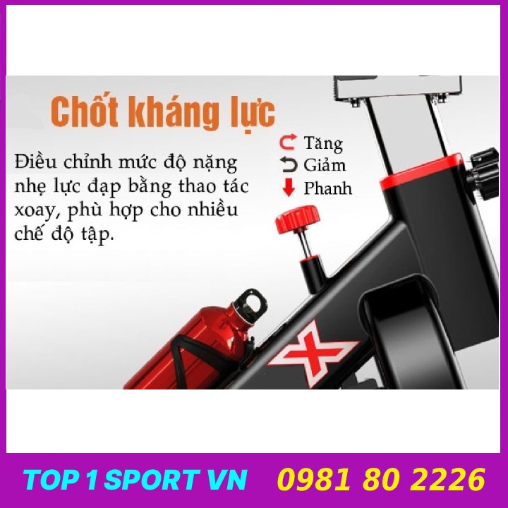 Xe đạp tập thể dục thể thao tập gym tại nhà Toshiko Sport tặng máy tập cơ bụng + đồng hồ, bảo hành 36 tháng