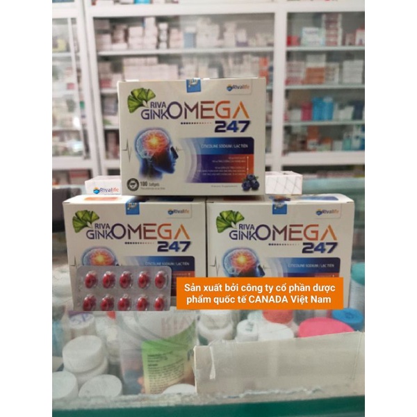 Hoạt huyết dưỡng não RIVA Ginkomega247, tăng cường tuần hoàn não, giảm đau đầu, hoa mắt, mất ngũ, loạn tiền đình.