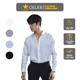 Áo sơ mi nam tay dài giấu nút CELEB lụa mềm và bền, độ sáng bóng tự nhiên, form regular chỉnh chu lịch sự