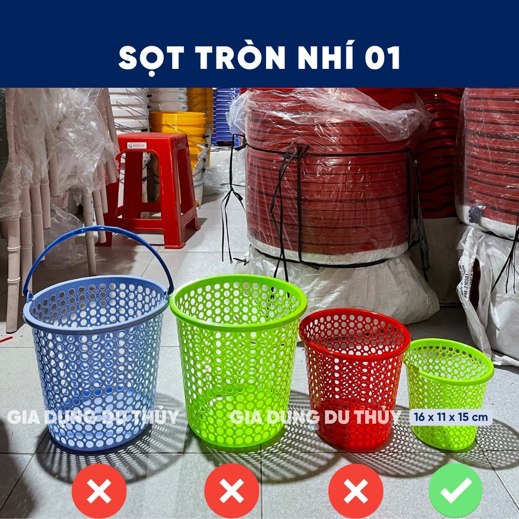 Sọt nhựa tròn không quai, có quai Châu Hưng, cỡ nhí, nhỏ, lớn, lớn quai đủ size, màu đỏ, xanh lá, dương, hồng bền đẹp