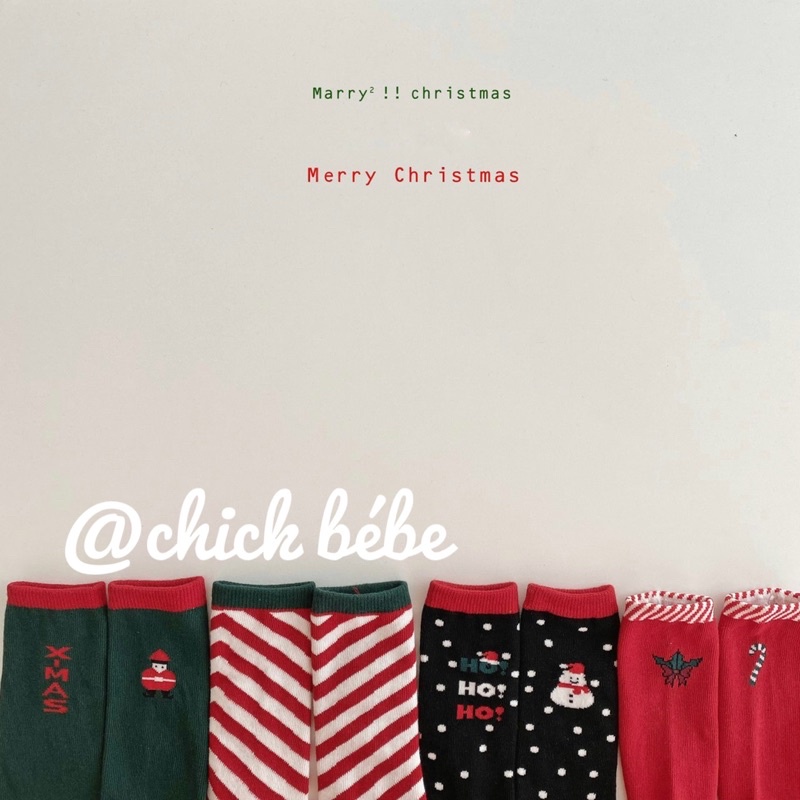 Tất giáng sinh Noel Ottbebe made in Korea cho bé 0-1 tuổi