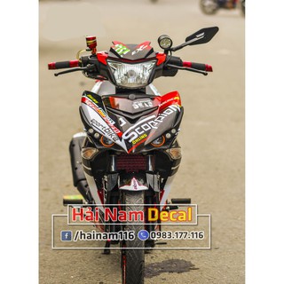 Tem Trùm Exciter 150 Đen Trắng Đỏ Scoppion