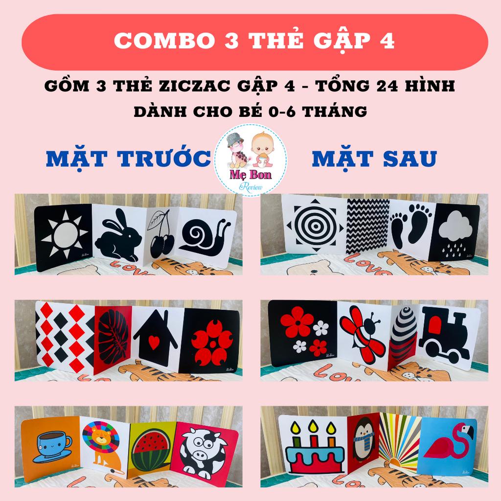 Bộ thẻ gấp kích thích thị giác giúp phát triển thị giác cho bé từ 0-6M- thương hiệu Bebon