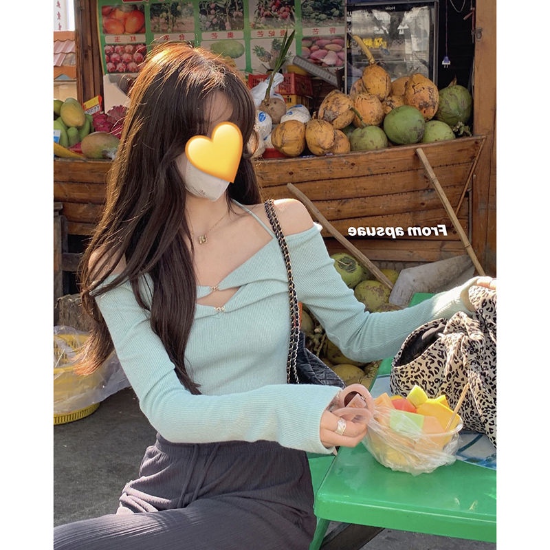 Áo Thun COZOK Tay Dài Dáng Ôm Hở Lưng Quyến Rũ Thời Trang