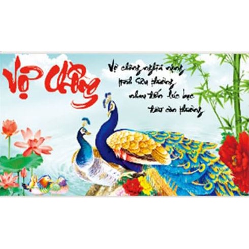 Tranh thêu vợ chồng KT:60x38cm,tranh chưa thêu.Tặng kéo và xỏ chỉ.