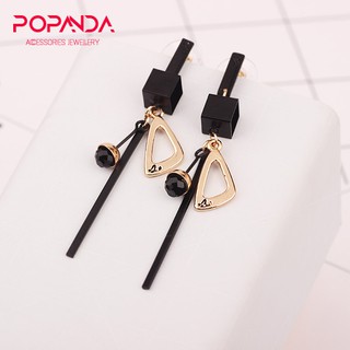 Bông tai nữ dài tòn ten màu vàng phối đen sang trọng 🔝🔝 Popanda