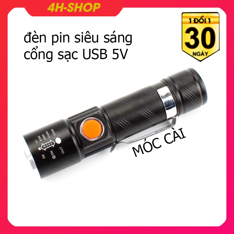 Đèn pin siêu sáng XML - T6 có cổng sạc USB - có Zoom - có chớp led - bền rẻ đẹp - kèm video. | BigBuy360 - bigbuy360.vn