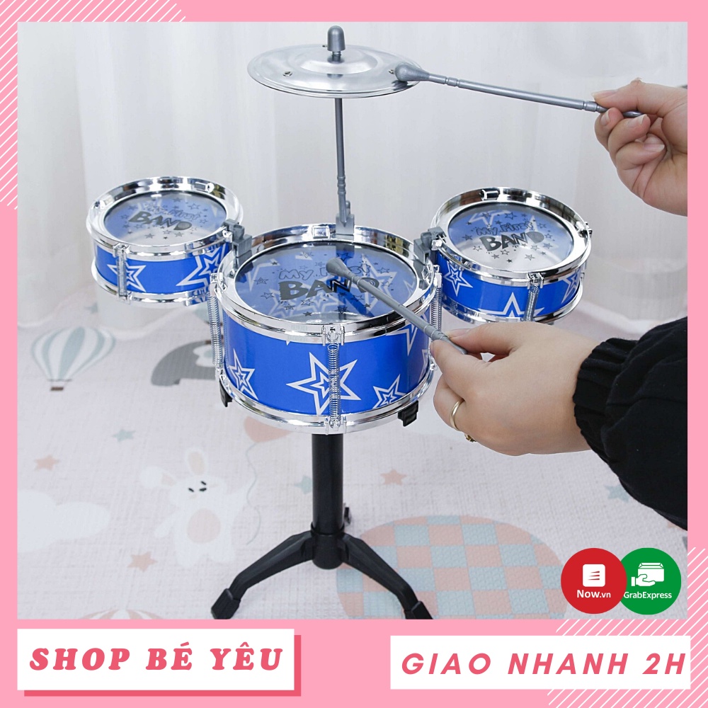 Đồ chơi nhạc cụ  𝑭𝒓𝒆𝒆𝒔𝒉𝒊𝒑  Bộ Trống đồ chơi cho bé Jazz Drum Toys house màu xanh