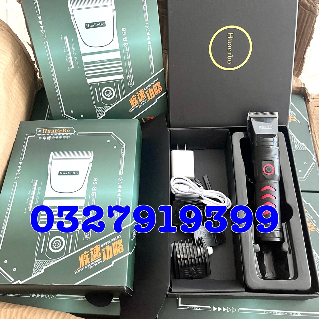 ✅freeship✅Tông đơ cắt tóc cao cấp HuaErBo B68 - pin trâu 8-10 tiếng