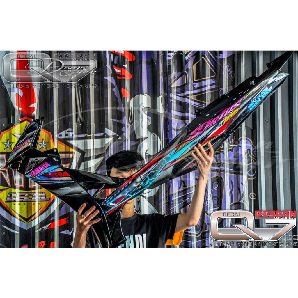 Tem Rời Sirius 110 Xe đen -tem 7 màu