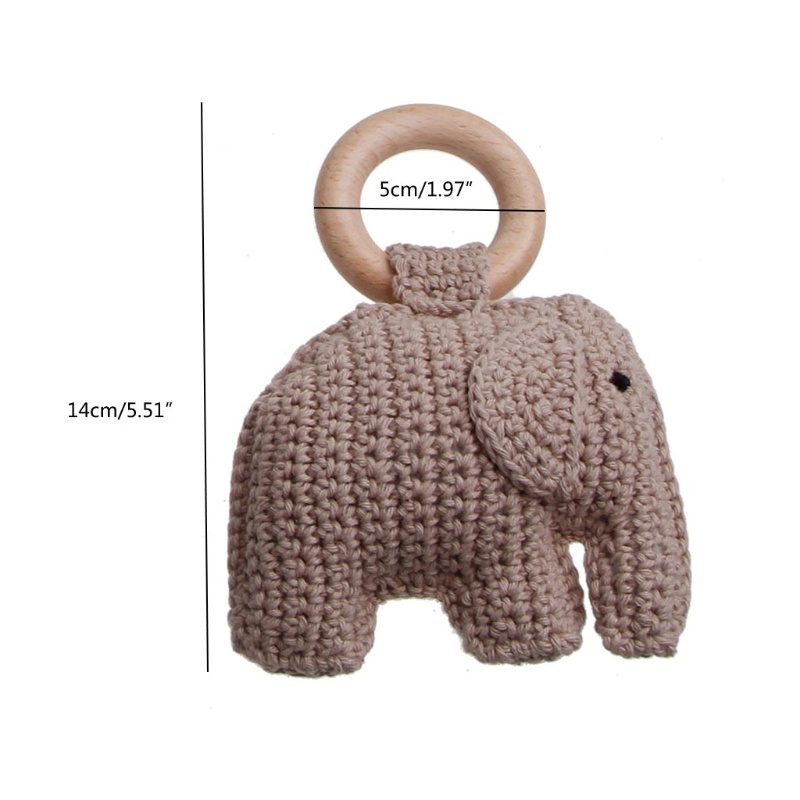 Đồ Chơi Gặm Nướu Hình Chú Voi Bằng Len DIY Dành Cho Trẻ Em