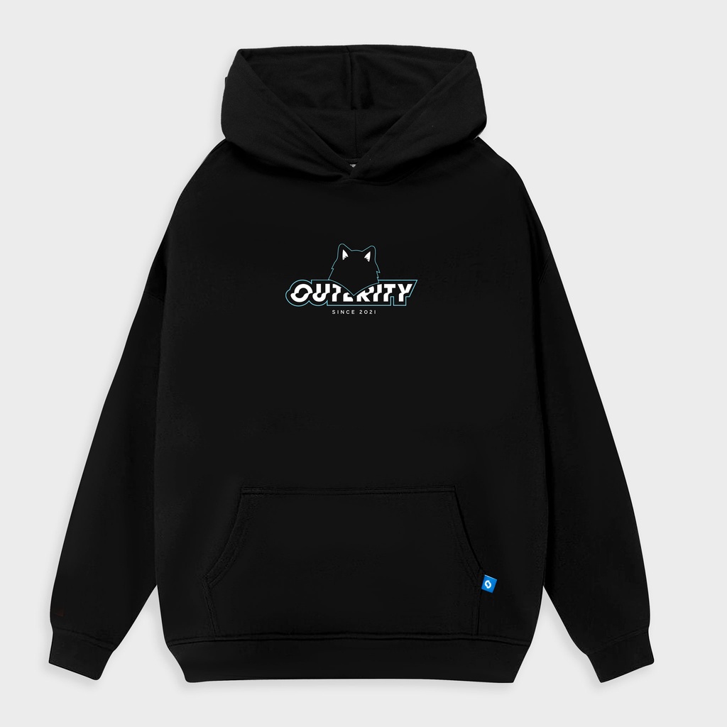 Áo hoodie Nỉ bông Outerity Wolf Face Đen / ORP206 - Hàng mới về
