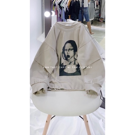 [CÓ ẢNH THẬT] Áo Sưeater Nỉ Phối Tay Form Rộng Unisex - Áo Nỉ Cô Gái Nâu Tây Chất Nỉ Tăm Cực Đẹp