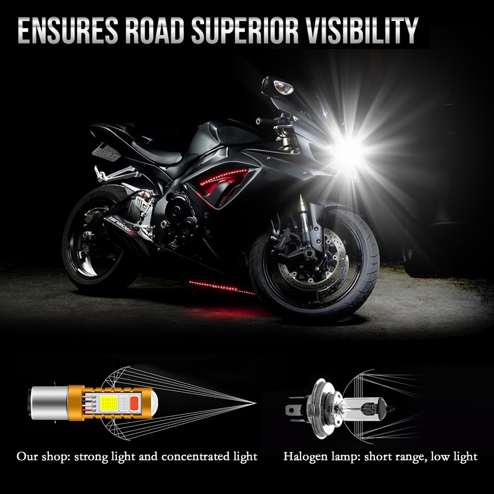 1 miếng Bóng Đèn LED 3 Màu Trong 1 H6 BA20D P15D Cho Xe Máy Đèn pha LED H4 12V Đèn pha xe máy