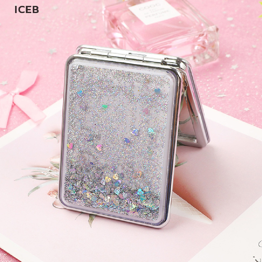 Ic Gương Trang Điểm Hai Mặt Gấp Lại Được Nhỏ Gọn Với Cát Chảy Lấp Lánh my