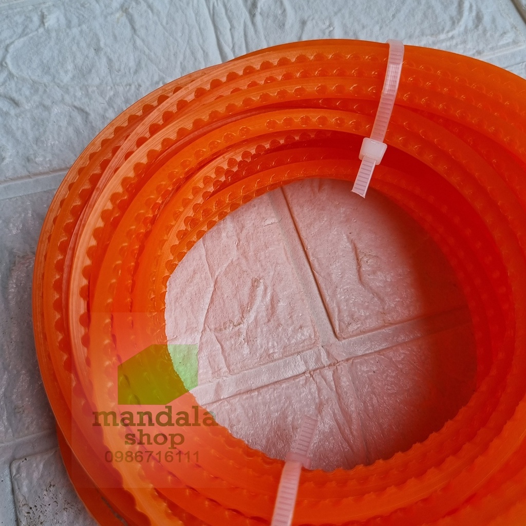 Cước cắt cỏ gai đỏ chất lượng cao, siêu dẻo, dai. Chiều dài 15m tùy chọn đường kính  3.0mm - 3.5mm - 4.0mm