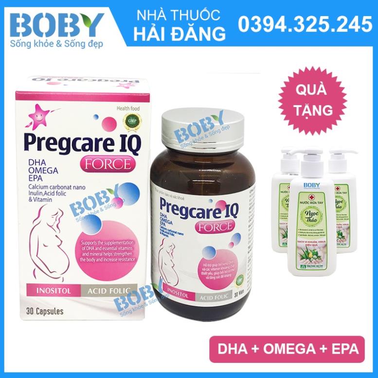 Pregcare IQ Force bổ sung DHA, Omega, EPA, Acid folic, Canxi, Vitamin và khoáng chất cho bà bầu
