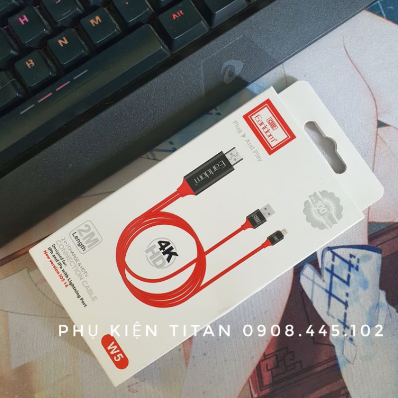 Cáp HDMI cho iPhone, iPad : chuyển hình ảnh từ điện thoại lên Tivi, màn hình máy tính, máy chiếu.