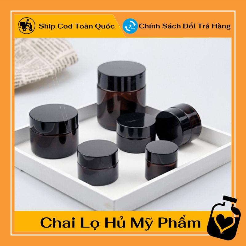 Hũ đựng kem Thủy tinh Nâu 100g chiết mỹ phẩm , phụ kiện du lịch